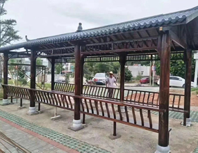 防腐木樹脂瓦長廊