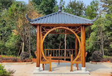 安徽客戶(hù)定做的四角樹(shù)脂瓦涼亭