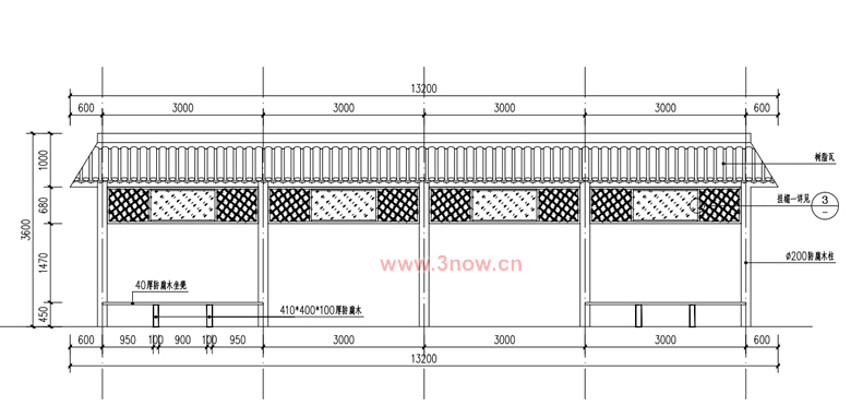 防腐木長廊設計圖紙