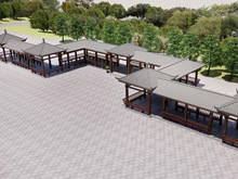 定制防腐木長廊是多少錢一平方，長廊廠家為您提供設(shè)計效果圖